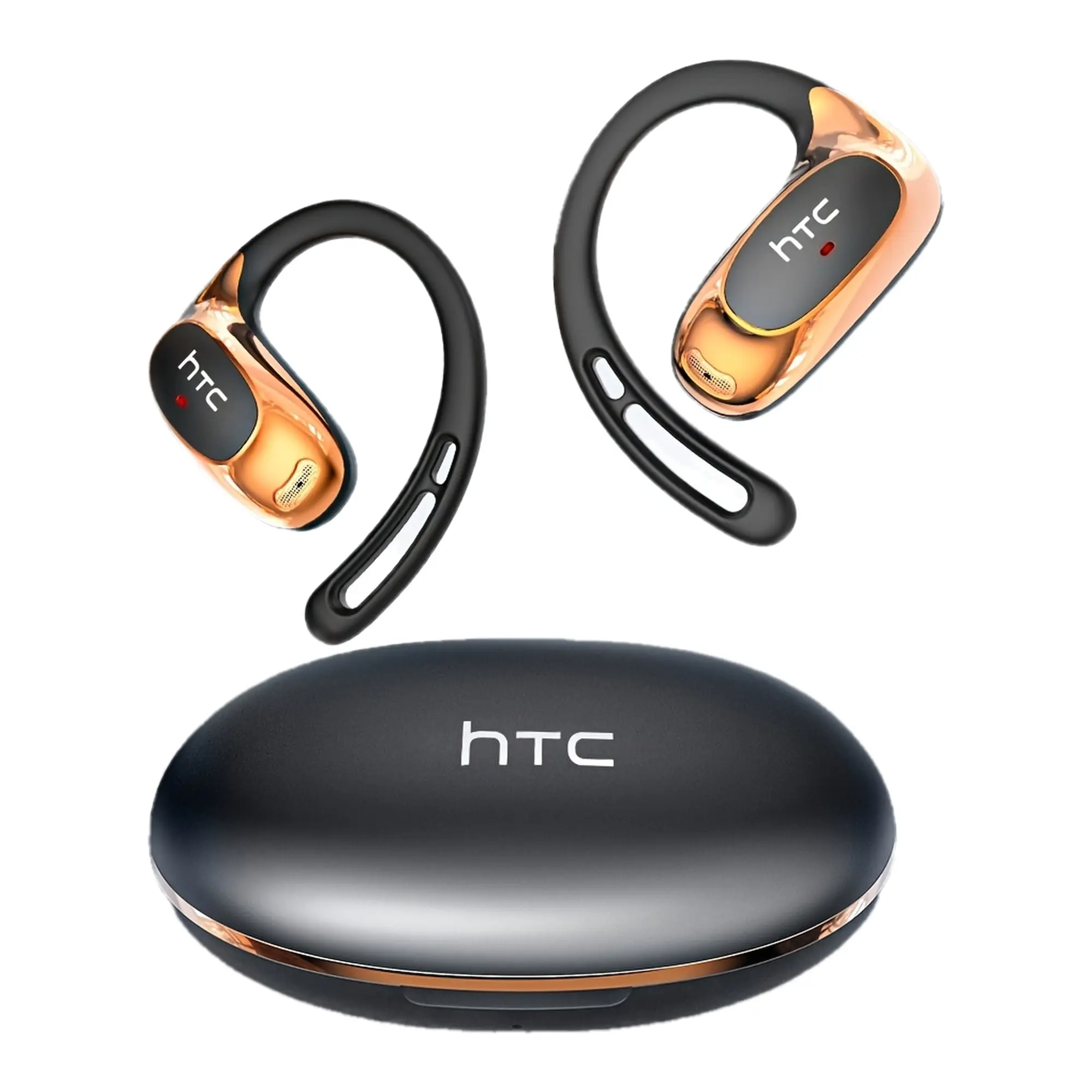 HTC NE35 AI Translation Earbuds Real-time Translation Headphones OWS Open-Ear Wireless Headphones, Latest BT V6.0, Noise Reduction Clear Call, 6.5 Hours Music Long Battery Life, Big speaker Big Volume