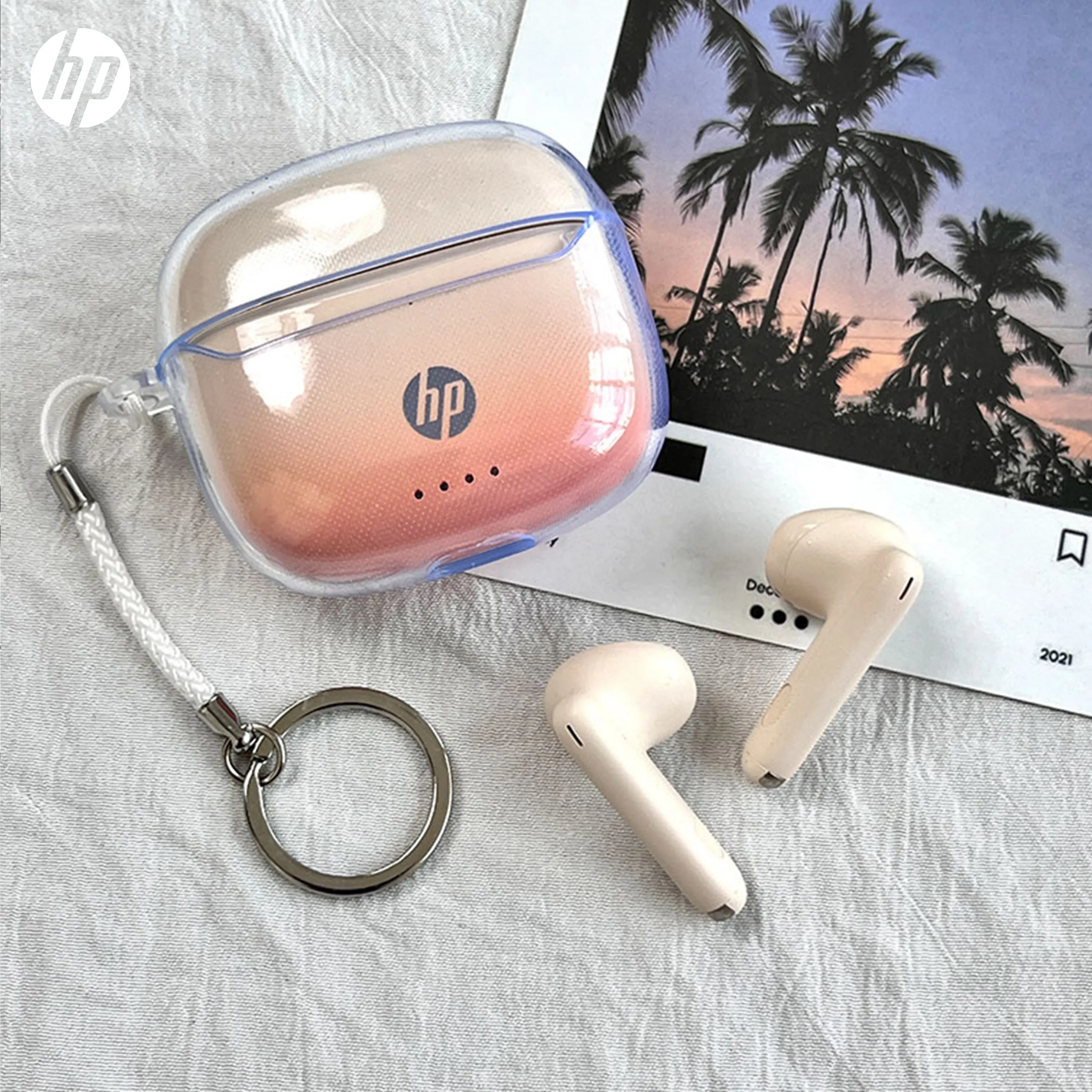 HP Wireless Earbuds True Wireless In-Ear Headphones, Applicable to Apple, Samsung, Huawei And Other Devices, A protective case is given as a gift