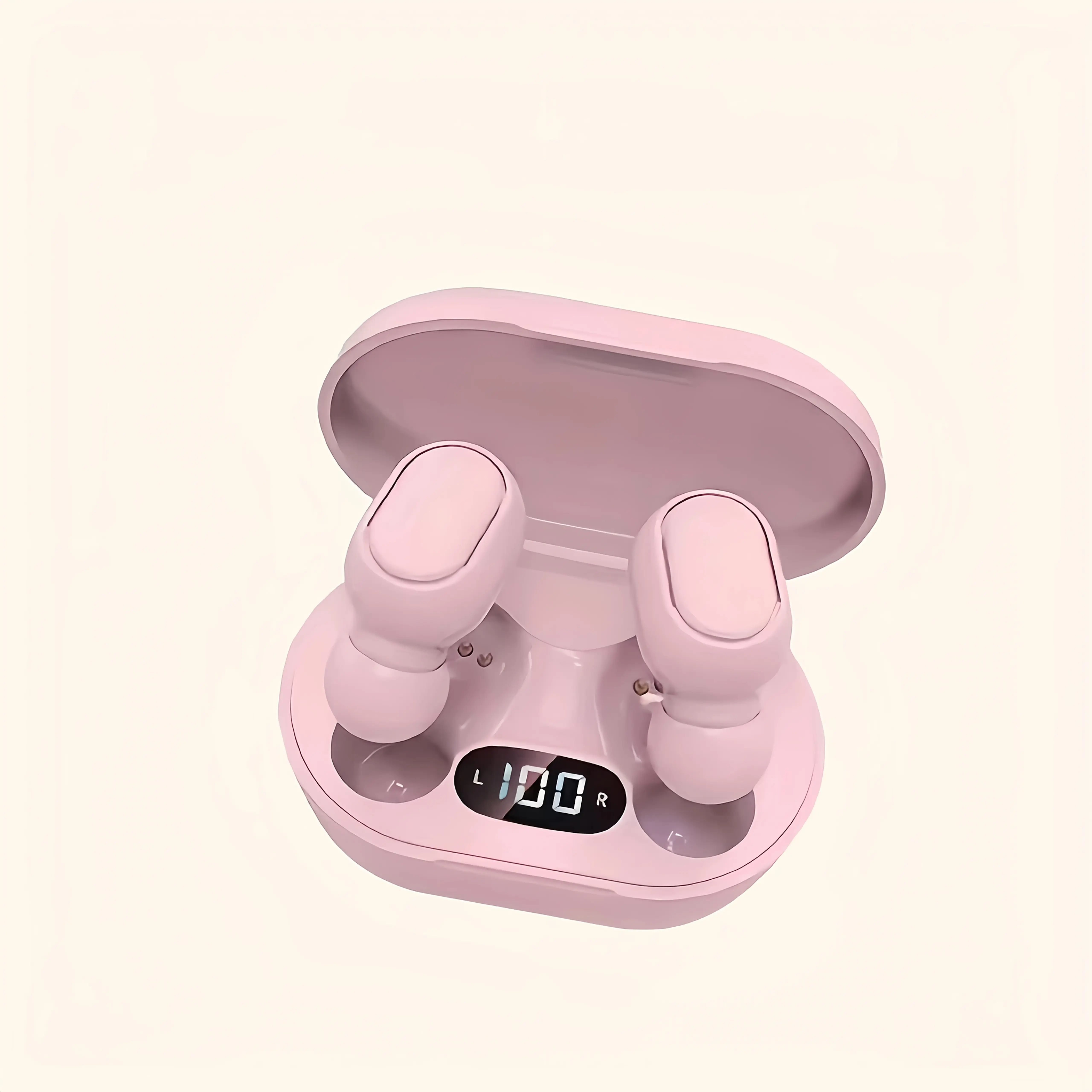 Wireless earphones with long-lasting battery life, simple appearance, LED display of remaining battery, lightweight and stress free earbuds, suitable for sports, commuting, and enjoying music