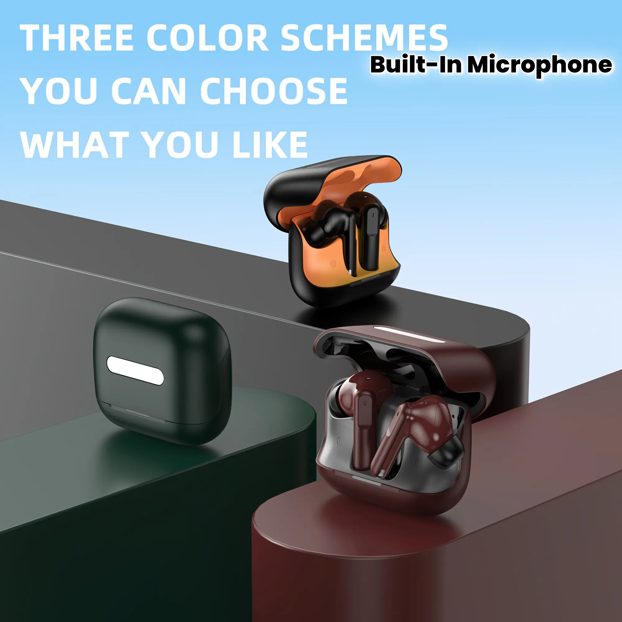 New TWS Wireless Earbuds ANC Active Noiseolation In-The-Ear Simple Earbuds Built-In Microphone And Volume Adjustment Sports Earbuds Ideal for Sports And Music Enthusiasts