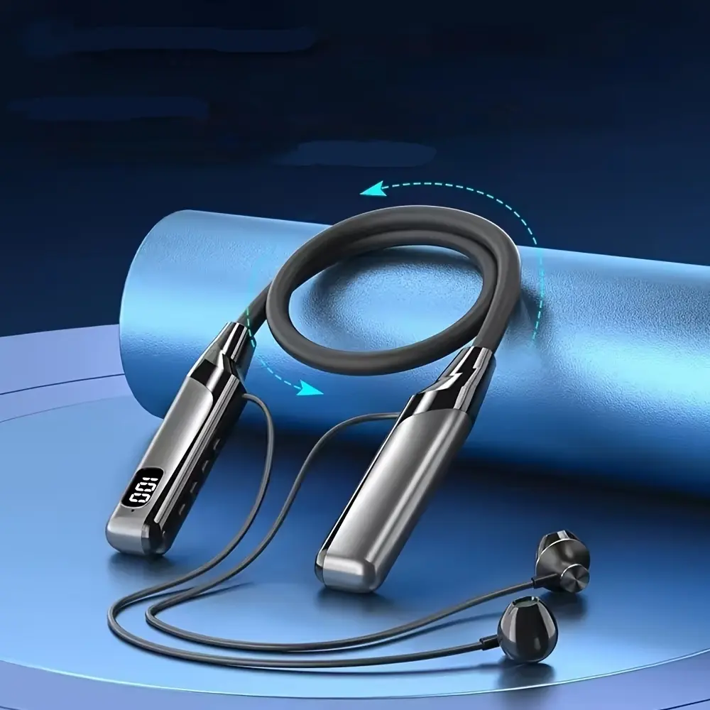 In-Ear Earbuds with Digital Display, Ultra-Long Battery Wireless Neckband Headphones, Noise-Canceling Stereo Bass, Built-In Mic, Magnetic Suction, Soft Collar, Ideal for Sports, Running, Workout, Music, Outdoor Running Cycling Gaming Gym, Wireless Earbuds Noise Cancelling, Monster Earbuds, Wireless Headphones Noise Cancelling, Workout Earbuds, Sports Headphones, Lightweight Headphones, Ergonomic Fit, Comfortable Wear, Durable Build, Wireless Audio, Gamers, Music Lovers