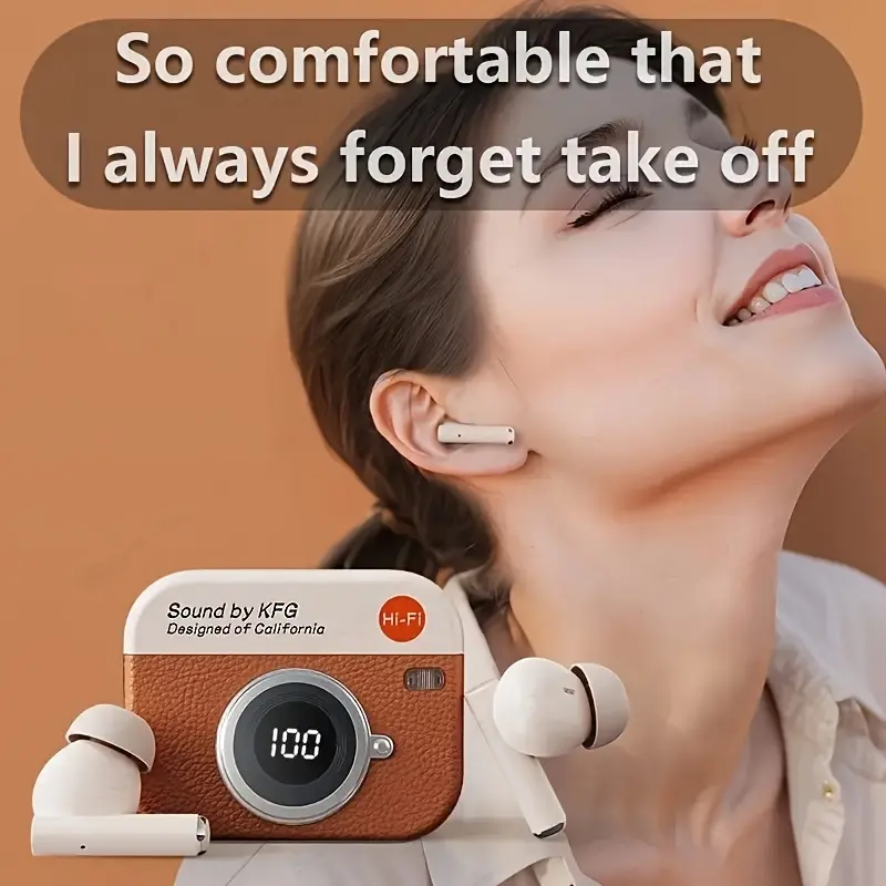 LANXUN New Wireless Cartoon Camera Music Semi-In Earbuds Suitable for Couples, Mini Earbuds Video TWS 9D HIFI Stereo HD Calling Smart Earphones, Wired Earphones, Earbuds High Quality, Local Earbuds, Video Calling, Travel Headphones, Compact Headphones, Cartoon Design, Touch Control, Durable Plastic, Tws Earphones, Couples Headphones, Students Headphones