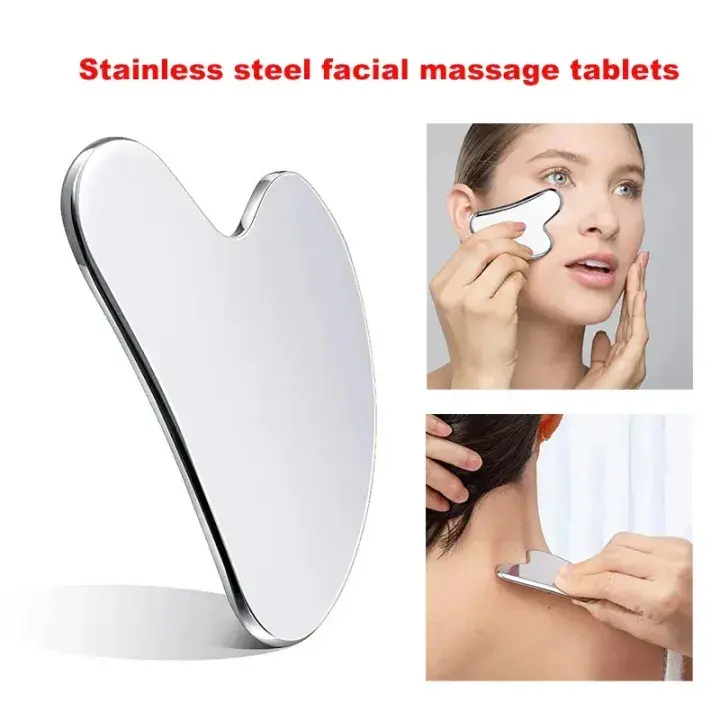 Gua Sha Boa'rd Facial GuaSha Scrapers Boa'rd Plate Tool Stainless Steel Gua Sha Massage Tool Natural Universal Facial Metal GuaSha Boa'rd for SPA