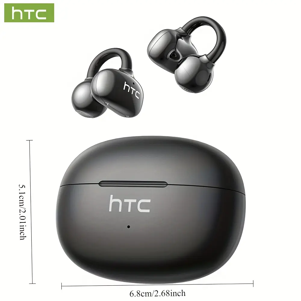 1pc HTC NE55 AI Translation Earbuds Real-time Translation Headphones OWS Open-Ear Wireless Headphones, Latest BT V6.0, Noise Reduction Clear Call, 6.5 Hours Music Long Battery Life, Big speaker Big Volume, Headphones Noise Cancelling, Wireless Mini Earbuds, Wireless Headset, Handsfree Calling, Travel Headphones, Openear Design, Lightweight Headset, Highquality Sound, Premium Audio, Translation Earpiece, Frequent Travelers, Remote Workers