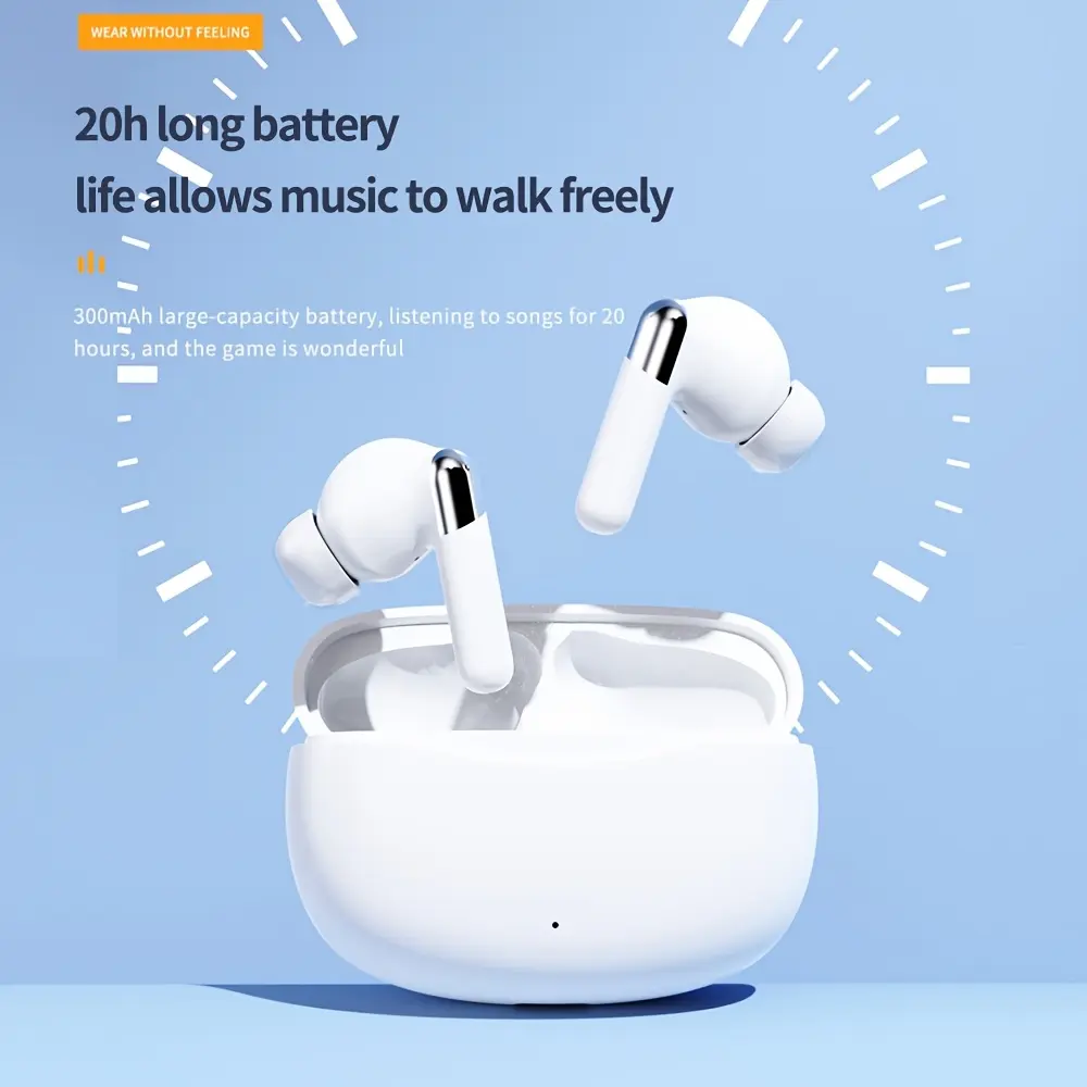 True Wireless Earphones, Long Battery Life for Active Calls And Noise Reduction, Suitable for Sports And Gaming