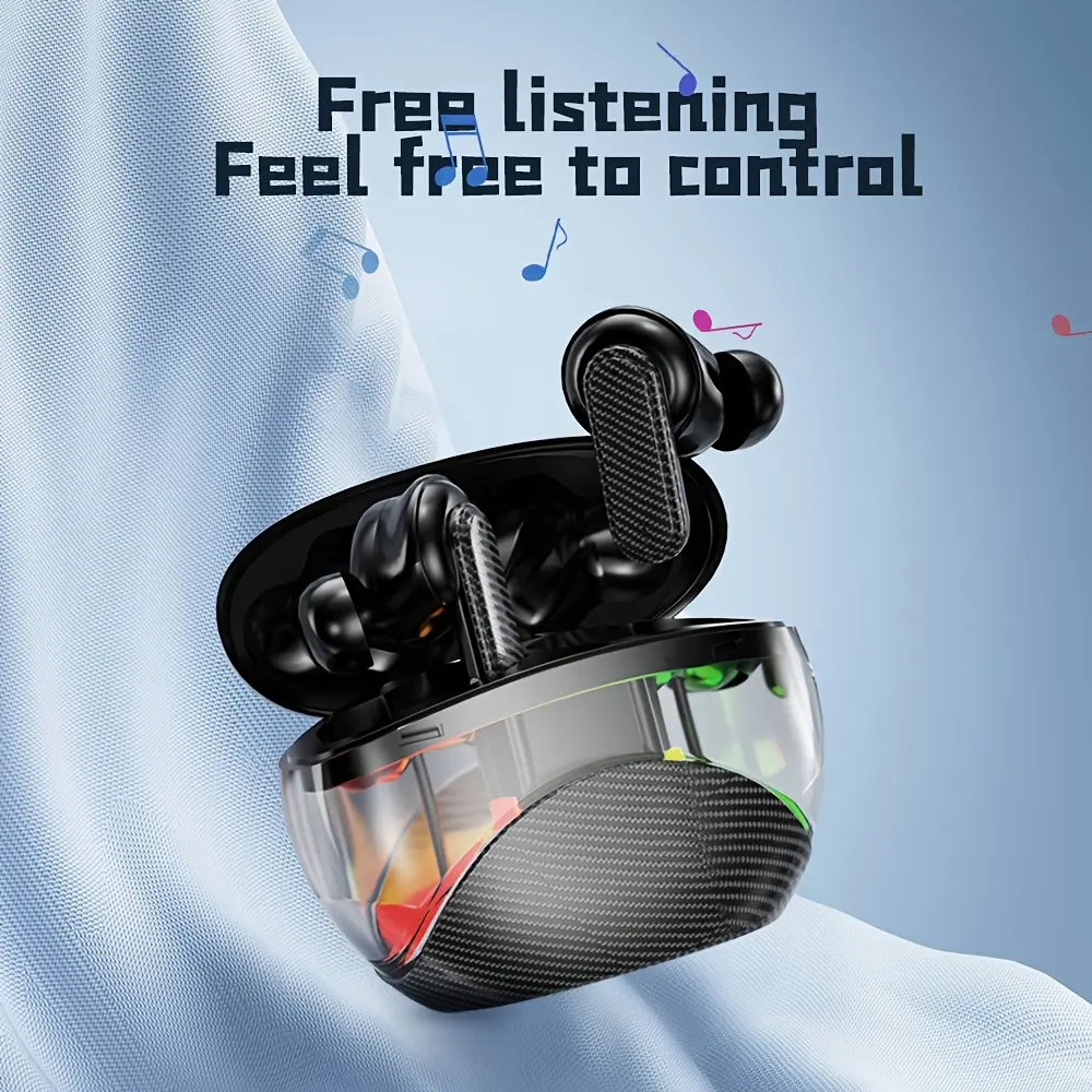 Wireless Bluetooth Earbuds with Breathing Light, Noise-Canceling In-Ear Design, Long Battery Life & High-Quality Sound for Sports, Wireless Mini Earbuds, Wireless Charging Earbuds, Sports Headphones, Gym Accessories, Lightweight Design, Compact Earbuds, Secure Fit, Premium Sound, Touch Control, Usbc Charging, Athletes, Commuters