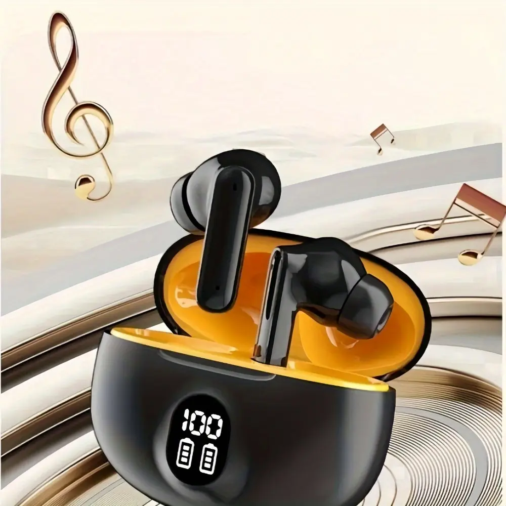 TWS wireless earphones, LED power earphones with digital display, stereo earphones, bass ACC, wireless 5.3 system, compatible with all smartphone models, suitable for commuting, office and entertainment, suitable for couples, schools and families