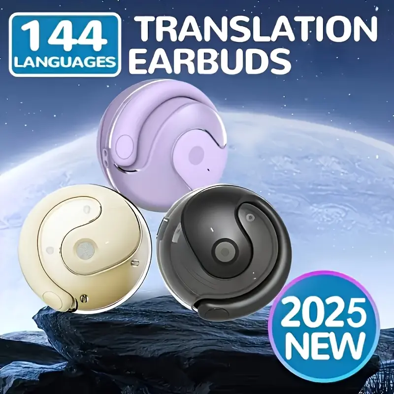 144 language, TWS wireless headphones, real-time speech translation, music without delay-translate headphones-USB charging, wireless 5.0, ideal for games and conference use, language learning tools| Modern headphones| Glossy surface, Headphones Wireless Noise Cancelling, Music Listening, Travel Headphones, Stylish Audio Gear, Modern Design, Durable Plastic, Lightweight Build, USB Charging Headphones, Business Users, Students