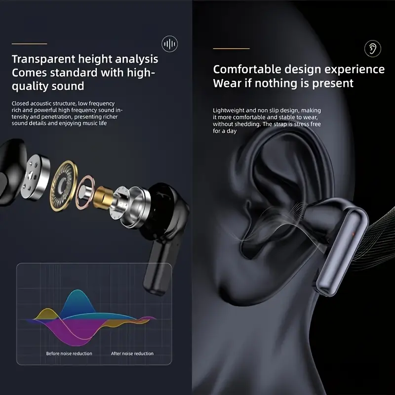 2025 New Model | Open Bluetooth 5.4 Earbuds | AI Noise Cancellation | Ultra-Clear Calls | Long Battery Life | Cinema-Grade Spatial Sound | Comfortable for Extended Wear | Perfect Gift for New Year, Christmas & Holidays!
