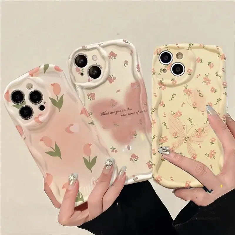 Butterfly Spring Floral Soft Silicone Back Cover for iPhone 11 12 13 14 15 Pro Max X XR SE