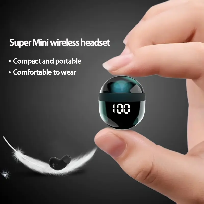 Mini earphones 5.4 true wireless in ear noise reduction, invisible design, HiFi sound quality, dual-use for sports and sleep, all day invisible wearing, available in 4 seasons