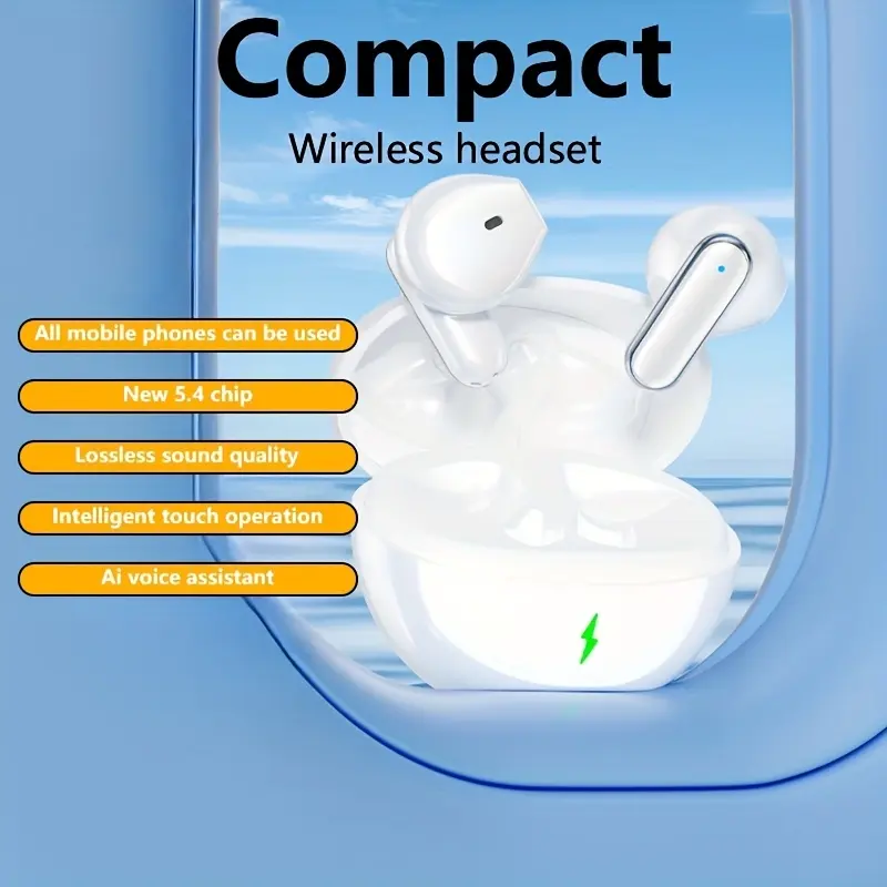 New Senyang 2025 New Style True Wireless Musics Semi In-Ear Headphones Couples Sports Mini Earbuds Video TWS 9D HIFI Stereo Earpods HD Calling Stereo Cortical Earphones for Android for Iphone Music Cellphone Smart Earpieces Headphones, Earbud, Headphone, Airbud, Earpod