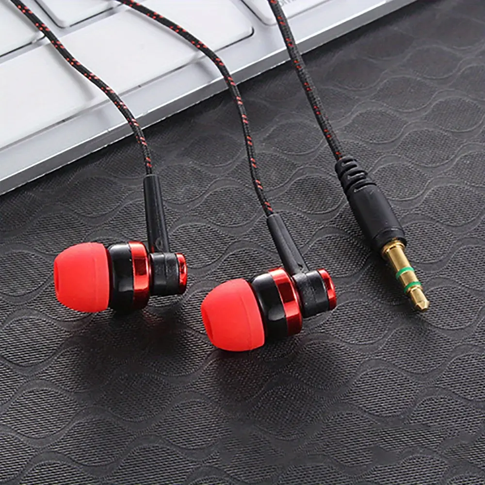 Heavy Bass Earphones with AUX Cable - Low Noise Isolation, Passive Design Headphones for Gaming, Music, Podcasts - Compatible with PC, Tablet, Smartphone - No Power/Battery Needed - Yellow & Golden Accent Cable, Music Listening, Modern Aesthetic, Durable Build, Audio Accessories, Music Lovers