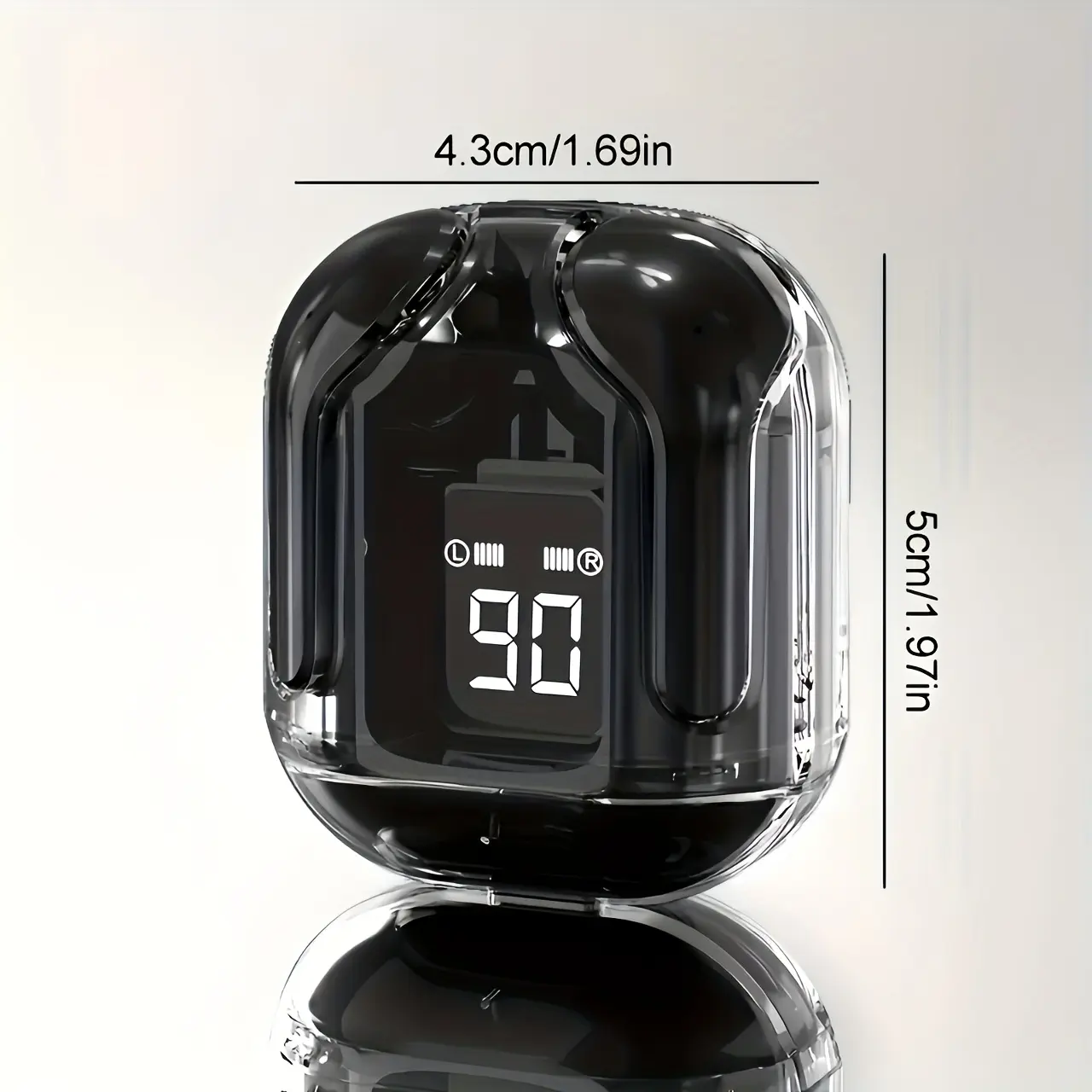 2024 Model TWS Wireless In-Ear Headphones with Transparent Car Cabin Display, 150mAh Long-Lasting Charge, USB-C Charging, Compact Design - Perfect Gift for Men and Women, Portable Earbuds, Modern Audio Accessories, Sleek Headphone Design, Durable Plastic Body