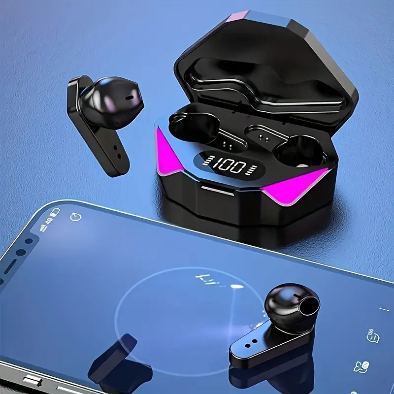 New TWS Wireless Earbuds with LED Display, Touch Control & Anime Theme - Compatible with iOS/Android, Travel Headphones, Stylish Headphones, Plastic Build, Compact Design, Noisefree Audio, Android Users, Ios Users