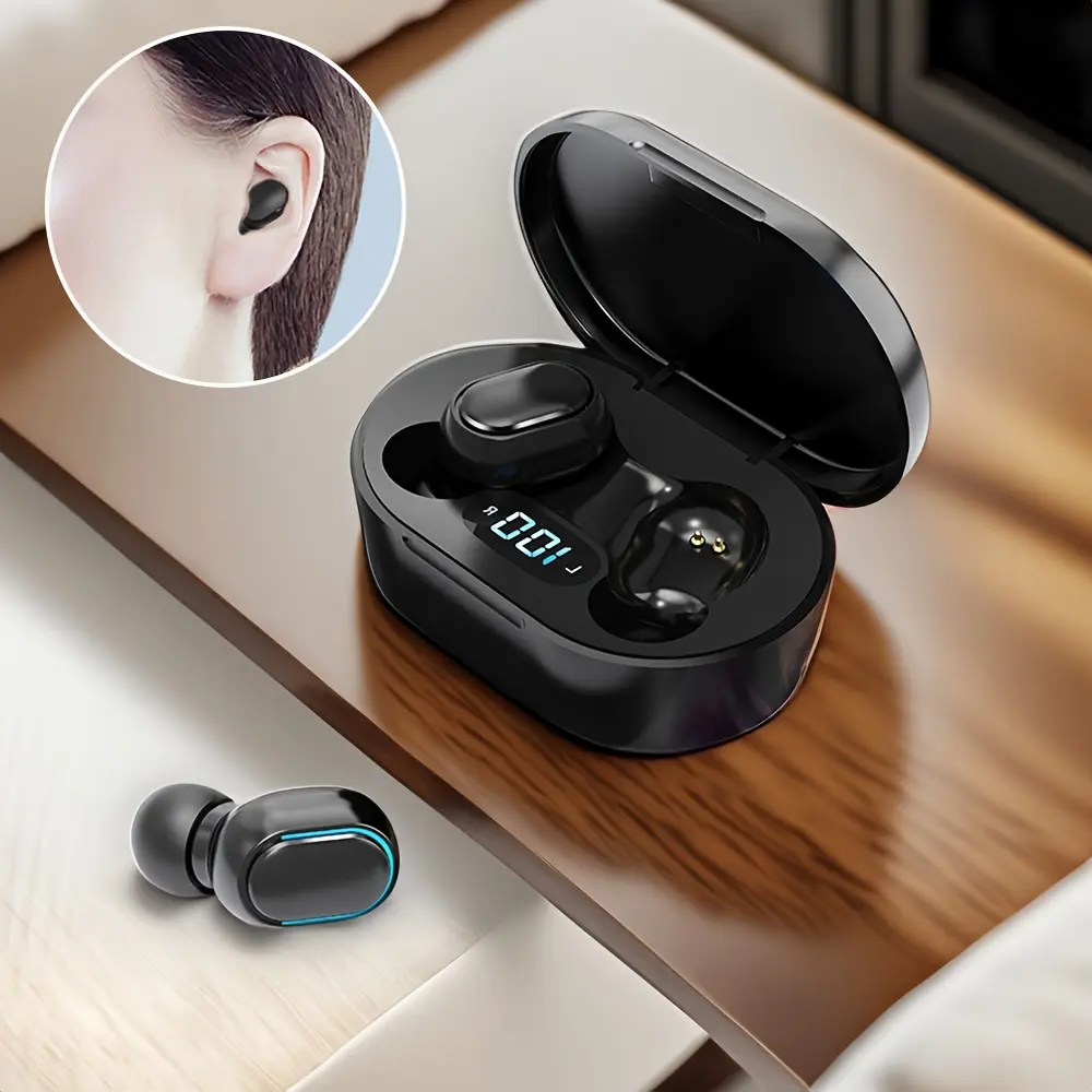 Low Latency Wireless Gaming Headphones with Noise Cancelling Mic, Wireless Earbuds, -C Fast Charging Case, Long-Lasting Battery, Touch Control & LED Display, Compatible with PC, Tablet, Smartphone for Movies, Sports, Gaming - Compatible with / Devices