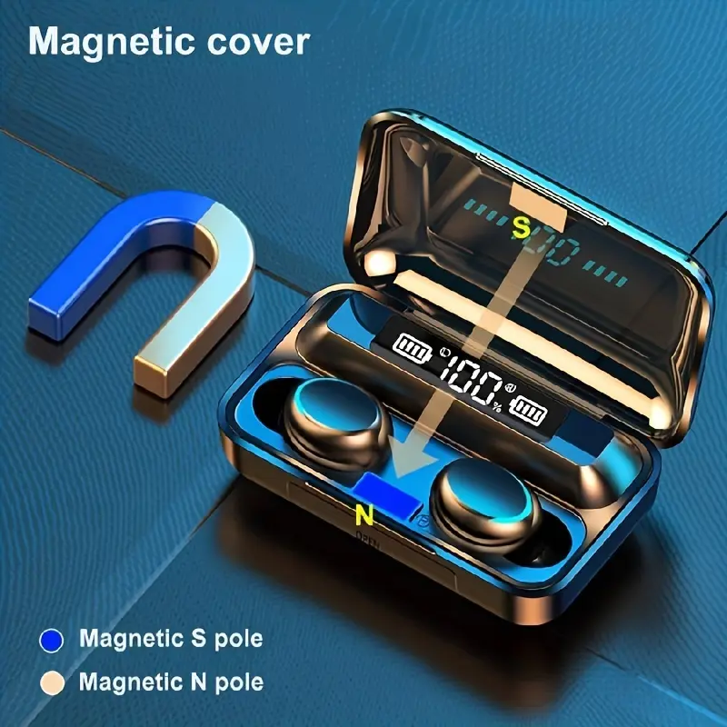 Wireless Sports Earphones That Are Resistant to Water, Featuring Touch Controls, 30 Hours of Playback Time, Mini HD Bass, And Various Functions for Calls, Gaming, And Recording.