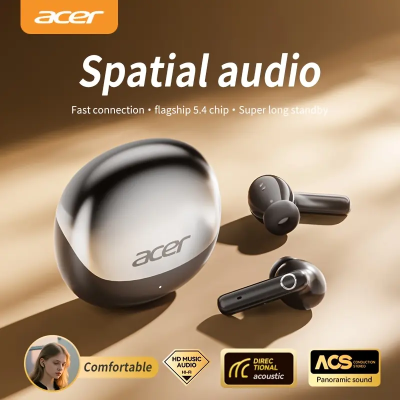 Acer OHR546 Mini Sport Wireless Earbuds - Wireless Stereo, In-Ear Noise-Canceling headset, Extra Long Battery Life, Universal Fit for Men and Women, Latest Model