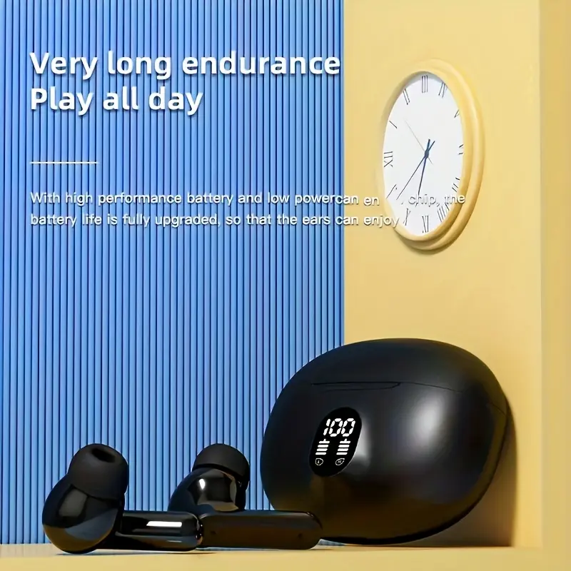 LAN XUN Advanced Wireless In-Ear Headphones Designed Sports, Featuring Exceptional Battery Life, a Digital Display, And Superior Sound Quality., Travel Headphones, Gaming Headphones, Sleek Headphones, Lightweight Headphones, Durable Plastic, Noise Isolation, Noisecanceling Earbuds, Wireless Earbuds, Athletes, Commuters