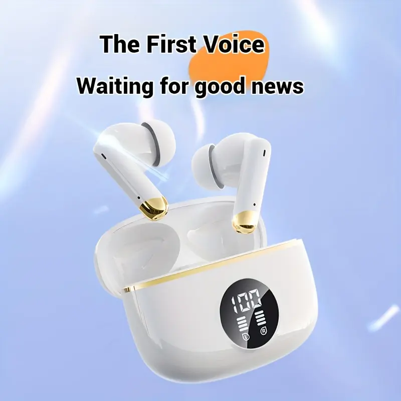Smart Wireless In-Ear Bluetooth Earbuds LED Display Long-Lasting Battery Indicator for Digital Low Latency, Touch Control, Stereo Sound, Feature Real Wireless, Low Latency Gaming, Handsfree Calls, Inear Design, Modern Headphones, Sweatresistant, Ergonomic Fit, Touchsensitive Control, Fitness Enthusiasts, Music Lovers