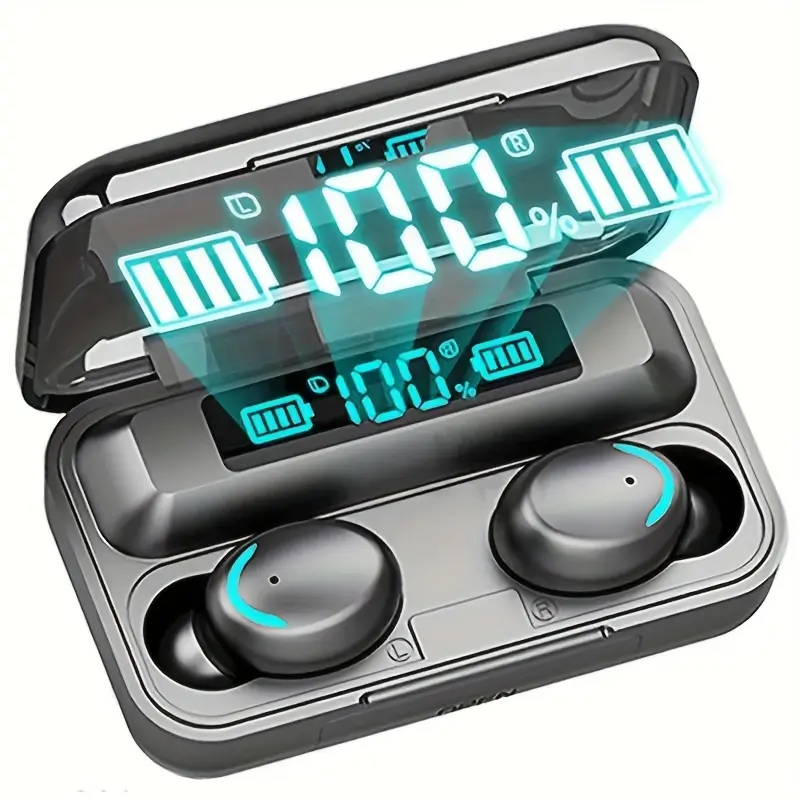 F9 TWS Hi-Fi Stereo Wireless Earbuds - In-Ear Noise-Canceling Headphones for Sports & Gaming, Compatible with iOS & for Android, USB Charging Case with Digital Display, Ideal Gift for Everyone, Earbuds Wireless, Wireless Mini Earbuds, Gaming Headphones, Earphones Wireless, High Quality Earbuds, Hidden Earbuds, Wireless Charging Earbuds, Mini Earphones, Compact Design, Premium Sound Quality, Durable Plastic Build, Music Lovers, Fitness Enthusiasts