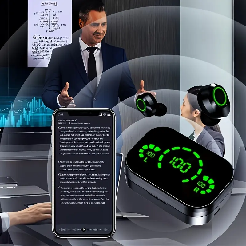 144 Languages AI Translation Earbuds - Wireless, USB-C Charging Case, Real-Time Translation App, Noise Isolation, 800mAh Lithium Battery, Ideal for Business, Travel, Music & Calls, Travel Essentials | Modern Earbud Design | Touch Control