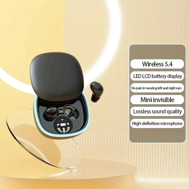 2025 Ultra Small Earphones Wireless Earbuds-Sports Earphones, Sleep, Work, Class Invisible, Bass Quality Earphones-, White, Beige-Suitable for Daily Use-Perfect Gift for Students and Fitness Enthusiasts