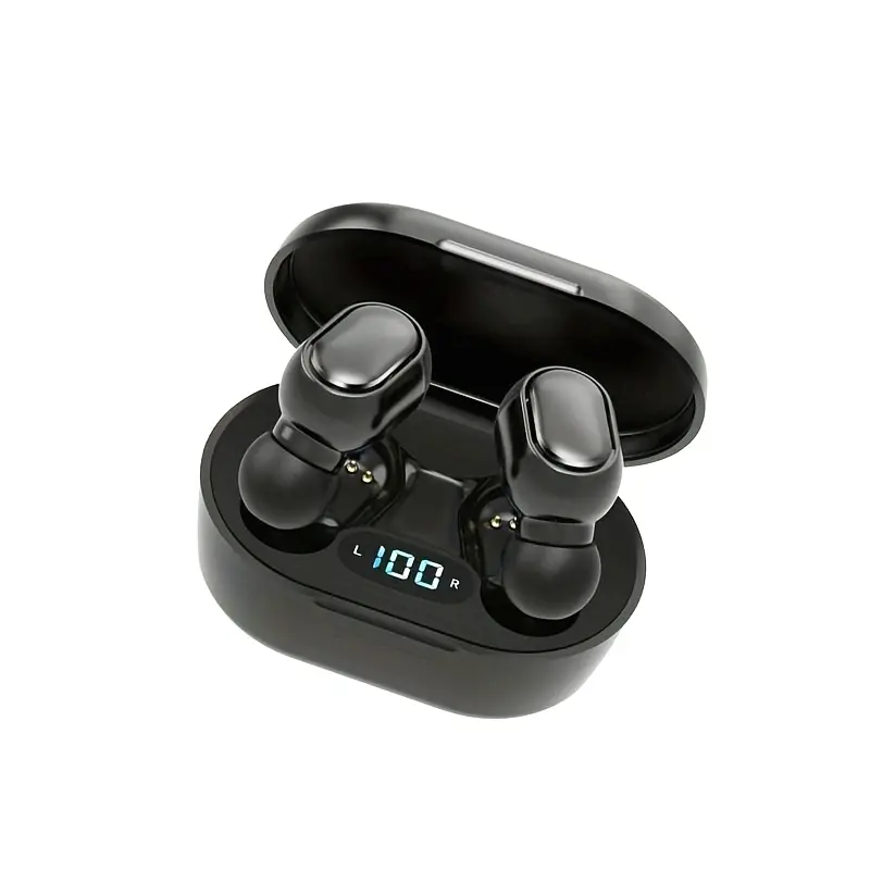 Wireless Wireless Earbuds with LED Battery Display, 150mAh Lithium Battery, 3.5W Stereo Sound, Lightweight & Portable Design, USB-C Charging, Ideal for Sports, Running & Commuting, Fits in Car Cup Holder, Sports Headphones | LED Display Earbuds | USB-C Charging, Earbud Headphones