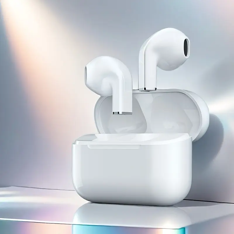 Pink Wireless Earbuds with Volume Control, Semi-Open Design, Capacitive Mic, High-Fidelity Sound, ENC Noise Cancellation, Long Battery Life, Rechargeable Lithium Polymer, Compatible with iPhone//Android, Ideal for Gaming& Everyday Use., Earbud Wireless, Wireless Charging Earbuds, Travel Headphones, Workout Earbuds, Ergonomic Fit, Modern Earbuds, Durable Plastic Build, Premium Audio, Wireless Charging Headphones, Noisecanceling Earbuds, Office Workers, Fitness Enthusiasts