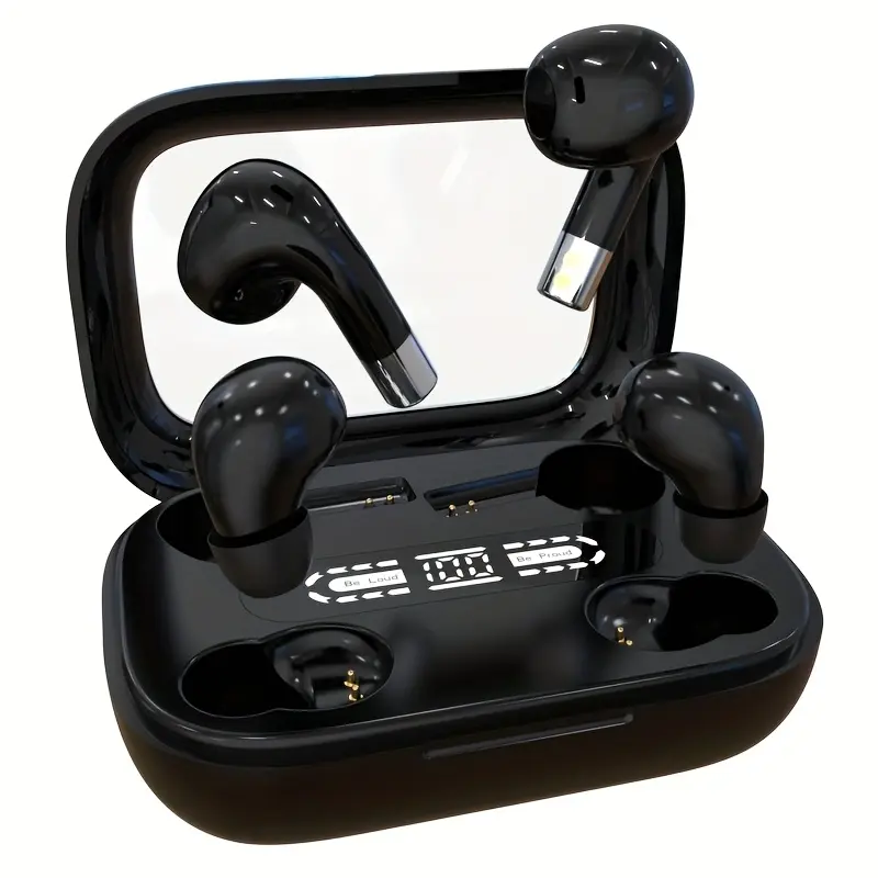 Wireless In-Ear Headphones One-Box Dual Earbuds Sports Earphones + Invisible Sleep Earplugs 5.4 Chip Smart Noise Cancellation High Fidelity Sound Clear Call Super Strong Bass Effect Comfortable Wear Pressure-Free Invisible Earplugs LED Digital Display Long Battery Life Suitable for Couples to Wear While Cycling and Running Fits All Smartphones