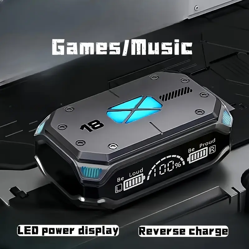 Advanced Wireless Music Headphones, TWS Wireless Earbuds with Windproof Function, Voice Control and Volume Control Support Stereo Music Wireless Connection - Suitable for Gaming, Skiing, Skateboarding Sports and Exercise - Compatible with Tablets, Closed Design, No Cable or Headphone Interface Required, M Original, Earbud