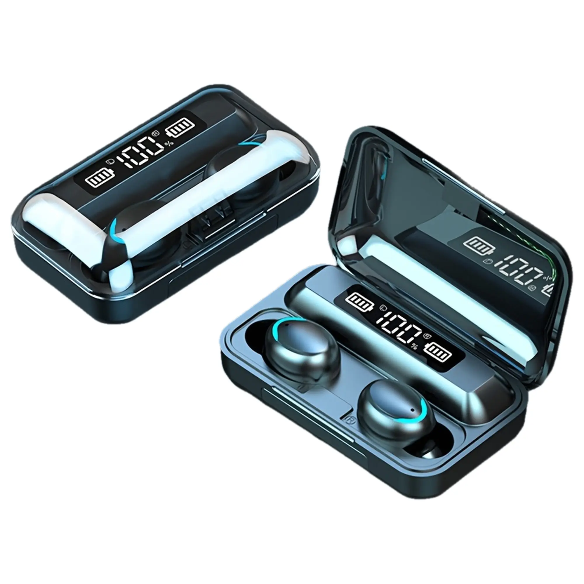 F9 True Wireless Earbuds, HiFi Stereo Music Earphones, Sports Gaming Earphones, Touch Control, Voice Control, Headphones for Exercise and Calls