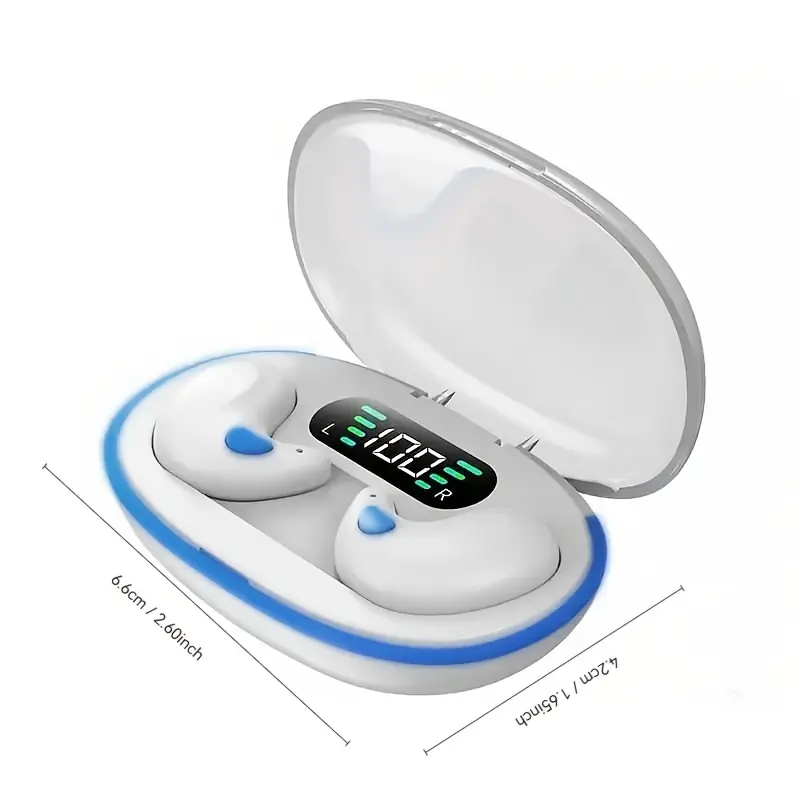 Ultra-Thin Mini Sleep Earphones - Hi-Fi Sound, Long Battery Life, Wireless In-Ear Headphones with Touch Control, USB-C Charging, Compact Design for Smartphones & Tablets, Black, Smartphone Accessories, Sleek Earbuds, Durable Plastic