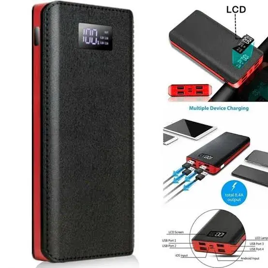 Latest Power Bank 7800 mAh to 10000 mAh with 4 Ports and Charging Cable for All Mobile Phones