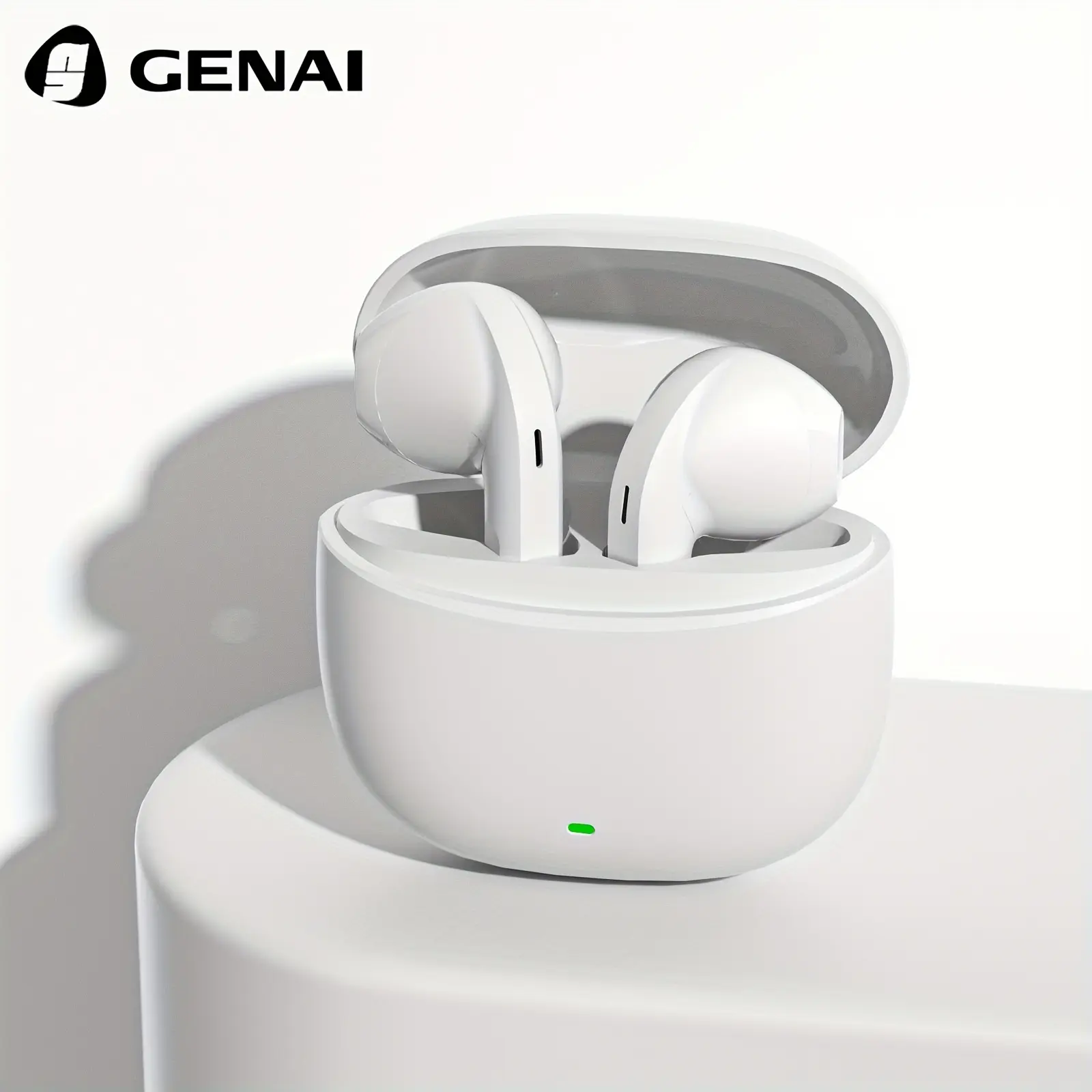 GENAI TWS Wireless Earbuds - HD Stereo, Invisible Mini Sports Design with Touch Volume Control, Long Battery Life, Noise Cancelling for Calls, USB-C Rechargeable, Ideal for Active Lifestyles, Portable Headphones|Minimalist Earbuds|Wireless Connectivity