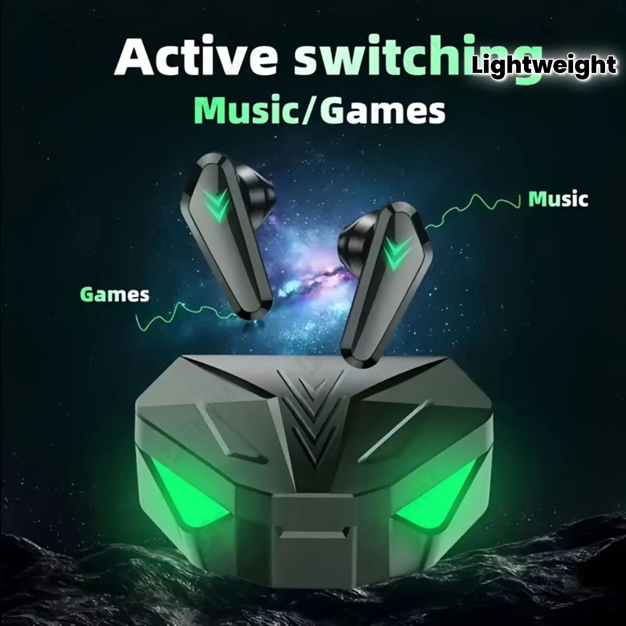 Gaming Wireless In-Ear Headset, Spatial Audio Hi-Fi 3D Surround Sound Quality, Clear Calls, Lightweight Zero-Feeling Comfortable to Wear Long-Lasting Low-Latency Wireless Earbuds, Compatible with for huawei for Android for Apple, Commuting Underground, Sports, Fitness, Travel, Gaming Enthusiasts, Music, Sleep Aids Preferred Choice, Birthday | Halloween | Thanksgiving | Christmas Day Gift Recommendation!
