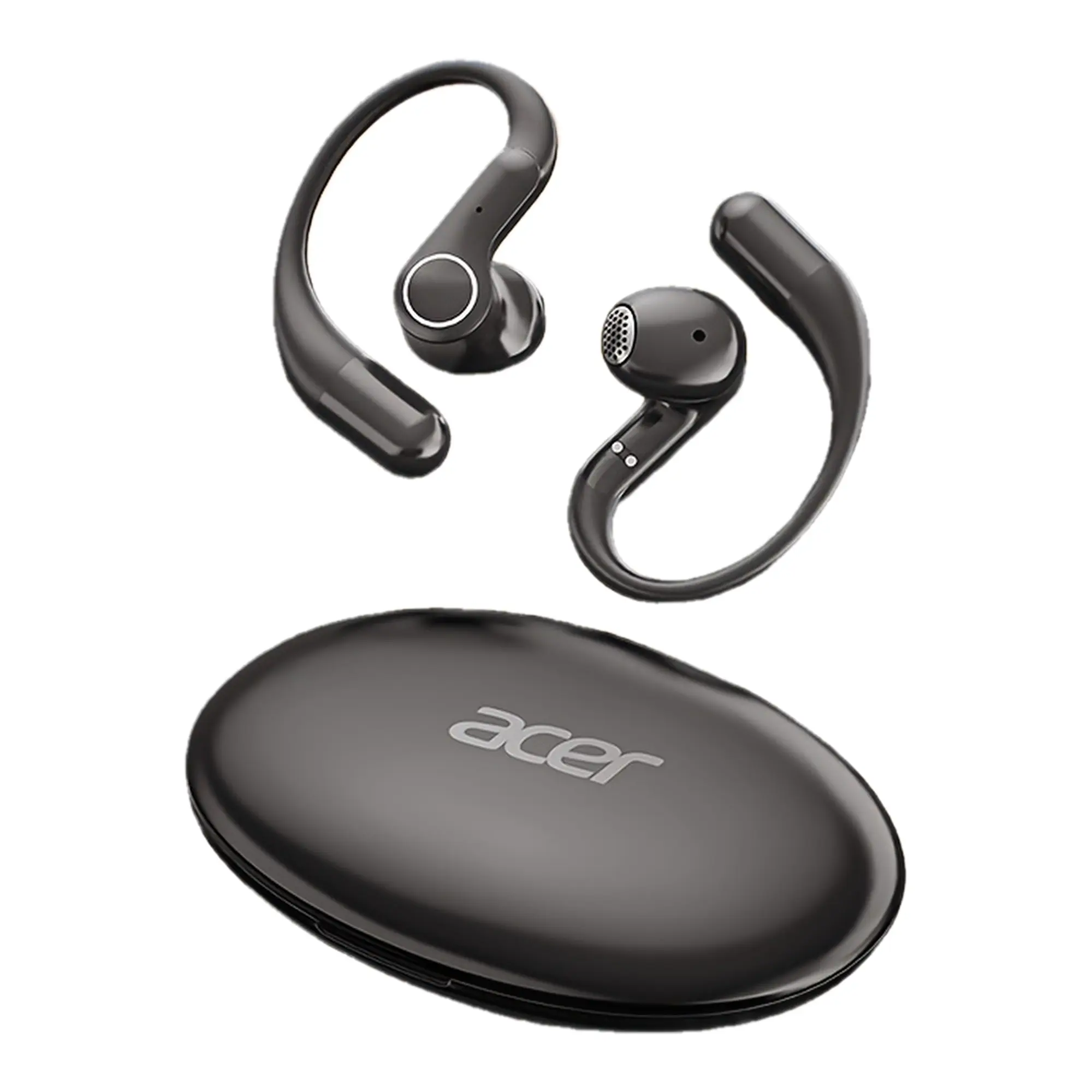 Acer True Wireless Earbuds with Microphone, TWS Semi-In-Ear Headphones with ENC Noise Cancellation, Touch Volume, Wireless Sports Earhooks, LED Display Charging Case, Half Open Back, HD Talk, Compatible with Mobile Phones, Rechargeable Battery, Type-C Charging, Suitable for Adults - Video Game Themes