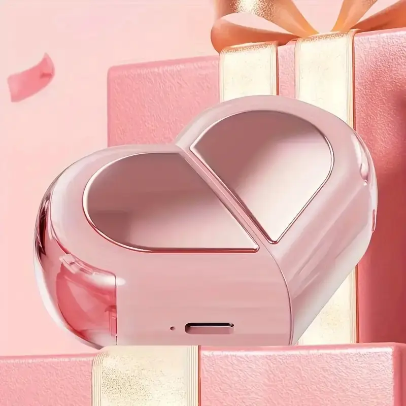 Wireless Heart-Shaped In-Ear Earphones - Ultra-Long Battery Life, Ideal for Gaming & Cycling, USB-C Charging, Condenser Microphone, Semi-Open Back Design, Perfect for Music & Exercise Lovers, Gaming Headphones | Heartshaped Design | Durable Plastic, Wireless Earbuds, Headphone, Earbud, Wireless Earphones, Original Wireless Headphones