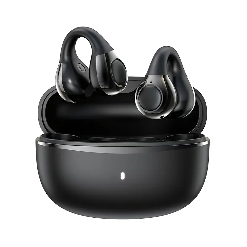 5.4 Earbuds - Ultra-Light Wireless Headphones, Semi-In-Ear True Wireless Earbuds, Hifi Stereo Sound Quality, Low Latency, Anti-Fall, Ultra-Long Battery Life, Suitable for Sports - 48 Hours of Gaming Time, High Cost-Performance Ratio Earphones, Open-Ear Clip Wireless Earbuds for Study/Phone/Business/Music Christmas Gift/Valentine'S Day Recommendation Multi-Device Compatible with Mobile Phones/Tablets/Laptops, Intelligent Touch Control, Long