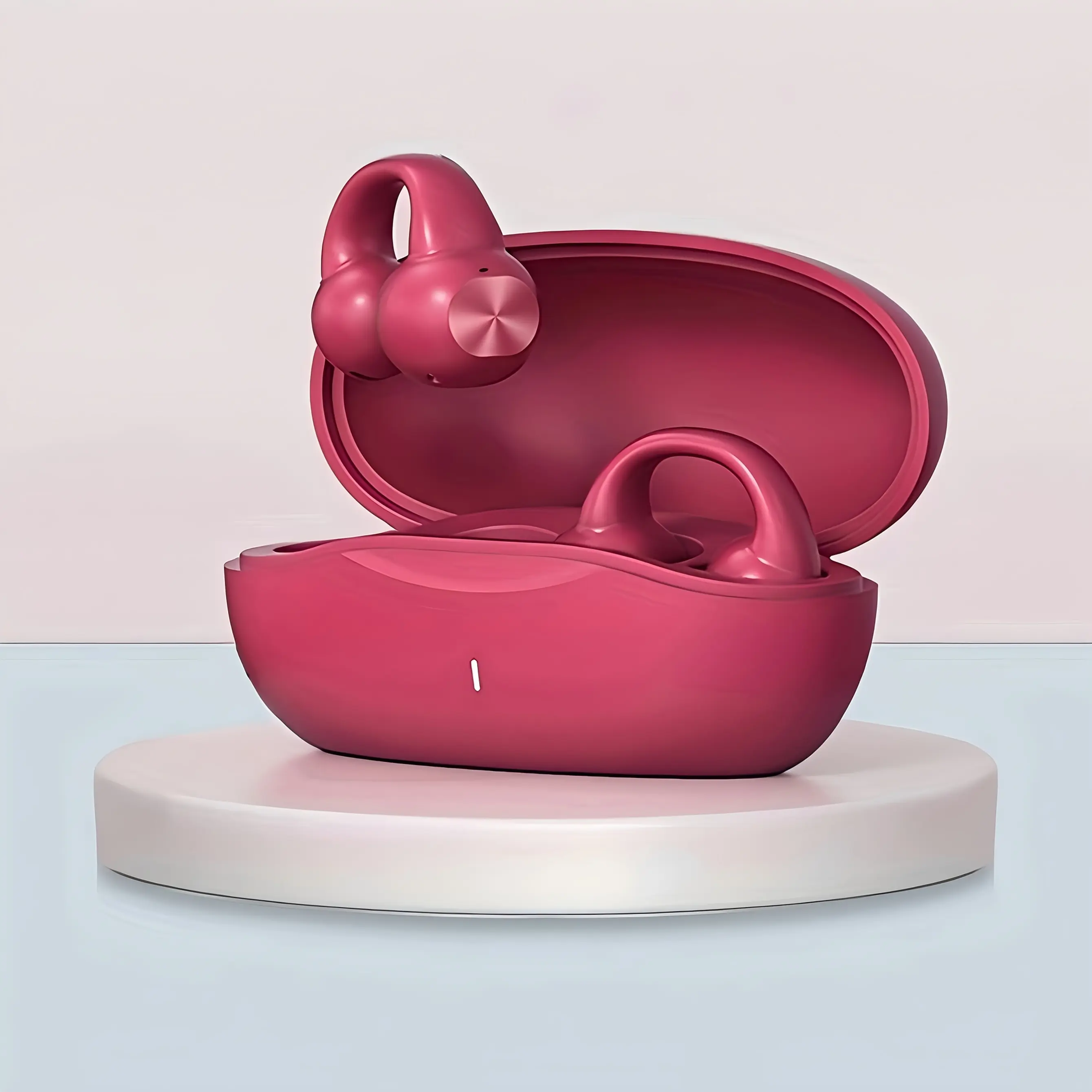 GENAI Women'S Wireless Earbuds with Open-Ear Clip - Sporty Running Headphones, Noise Cancelling, USB-C, Lithium Battery, Pink, Secure Fit for Running & Exercise, Workout Headphones | Sporty Design | Durable Plastic, Earbud Headphone