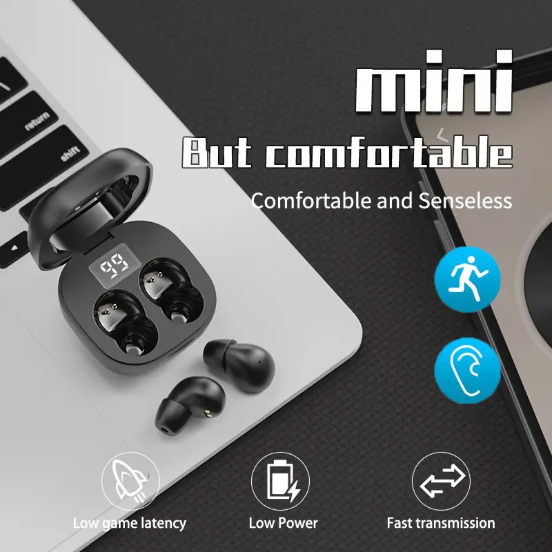 Ultra Small Sleep Wireless Earbuds- Invisible In Ear Mini Wireless Earphones High Sound Quality, Noise Reduction Binaural Call Headset, Touch Operation- for Men & Women- Suitable for Sleeping, Travel & Work- Perfect Gift for Music Lovers & Commuters