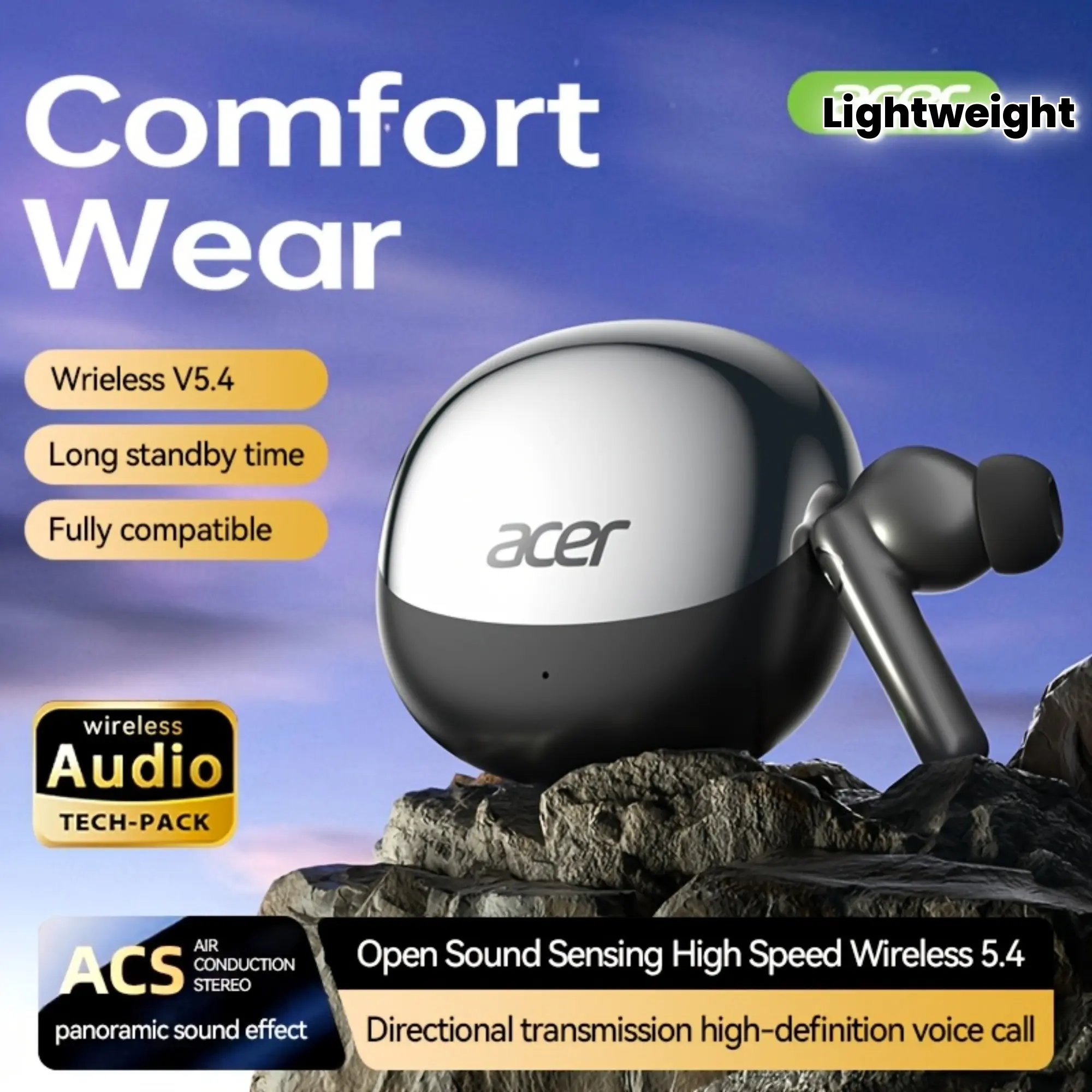 TWS Wireless Headphones with Subwoofer Stereo + Noise Cancellation, Long Battery Life, Sports Running In-Ear, Low Latency Gaming Mode, HIFI Sound, Lightweight Touch Design, Fashionable Design, No Pain During Long-Term Use, Suitable for Learning/Phone Calls/Business/Music, Recommended As Christmas Gifts/Valentine'S Day Gifts, Compatible with Multiple Devices Such As Mobile Phones/ Tablets/ Laptops, Built-In Microphone, with Type-C Charging Box