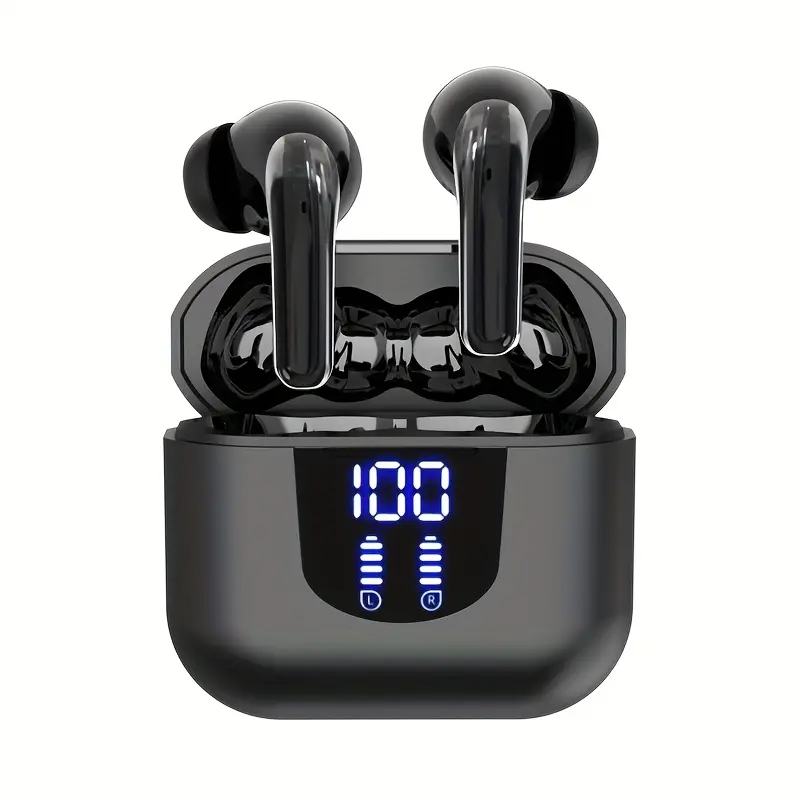 LAN XUN Wireless Headphones, Wireless 5.3 Earbuds, 13mm Speaker, 30H Playtime, Type-C Fast Charging Box, Stereo Wireless In-Ear Headset, Suitable for iPhone and Android In-Ear Headsets, Gaming Business Sports Headphone Mic