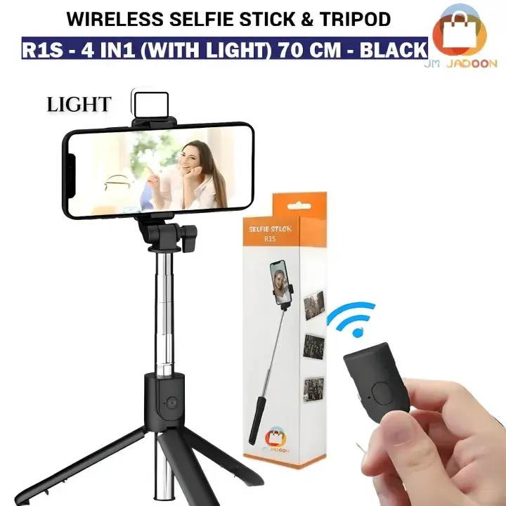 Original 4 IN 1 Wireless Selfie Stick Tripod 70CM / 110CM / 165CM /170cm Height R1S/ R1/ JC16 / JC16H /JC18/ With Light & without Light