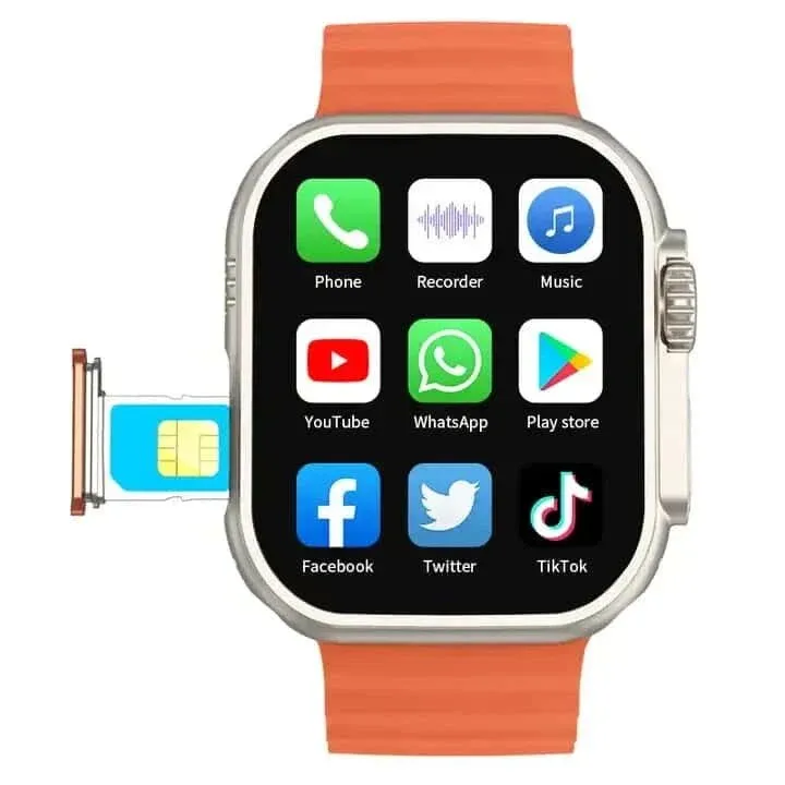 Smart Watch Best Price Sim wali watch Smart Watch Daraz, 2025 with Bluetooth Calling Fitness Tracker Heart Rate Monitor Smart Watch Waterproof Smart Watch Apple Watch Clone Android iOS Compatible 49mm Smart Watch 2.09 Inch display Ultra series 8