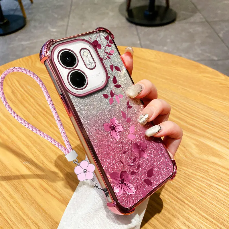 VRQR Elegant Vine Phone Case For Infinix Smart 10 9 Anti fall strap woven hanging Rope Back shell Tecno Spark GO 2 Pop 10 Hot 50i X6531B X6531 X6532