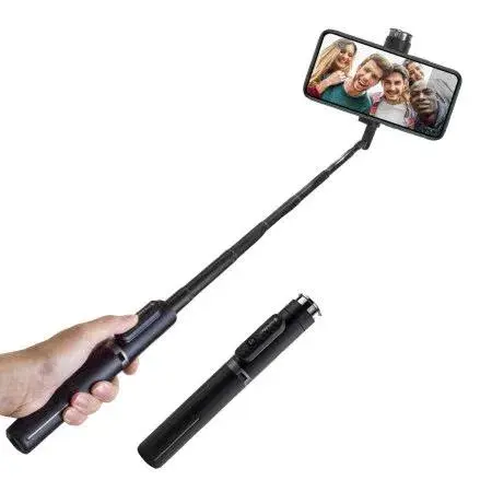 Best 4 in 1 Wireless Selfie Stick R1S (Light) (without Light) Bluetooth Shutter Selfie Light Foldable Selfi Sticks For All Mobile Expandable 70CM