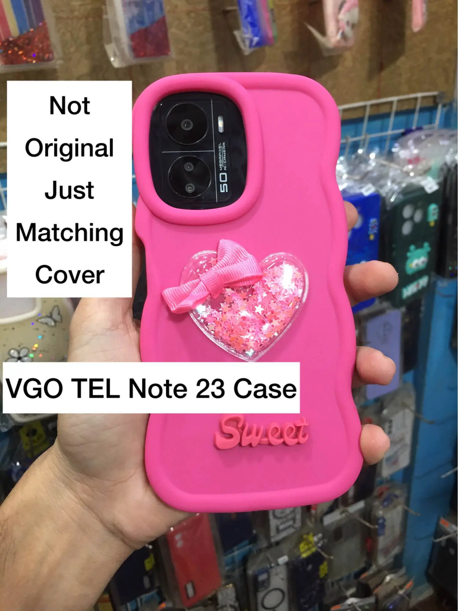 **"VGO TEL Note 23 Back Cover Case for Girls - Love Heart Design, Soft TPU Shockproof Phone Case, Stylish & Protective Mobile Cover for Women (Multiple Colors)"**
