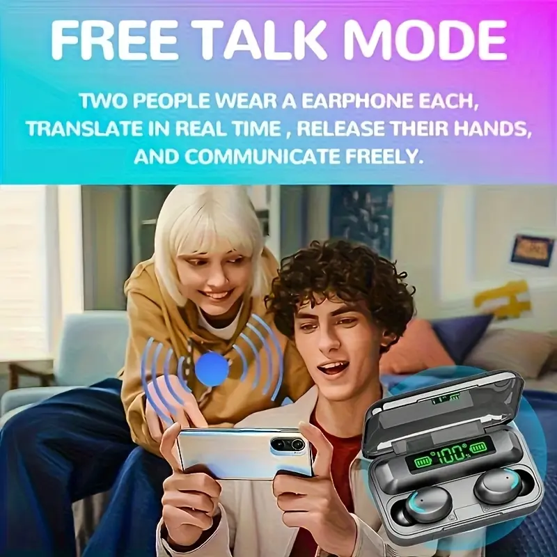 TWS Hi-Fi Stereo Wireless Earbuds - Ideal Gift for Women, Charging Case, Voice Noise Cancellation, Wireless In-Ear Headphones for Sports & GamingTws In-Ear Hi-fi Stereo Wireless Earphone Earbuds Sports Life Headphones Gaming Headset for lOS, Noise Cancelling Headphones, Touch Control, Durable Plastic, Fitness Enthusiasts