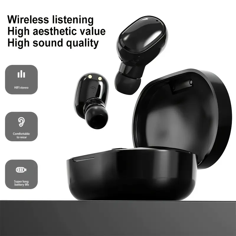 Hands-free True Wireless Earbuds with Stereo Sound, Mini Headphones for Easy Carrying